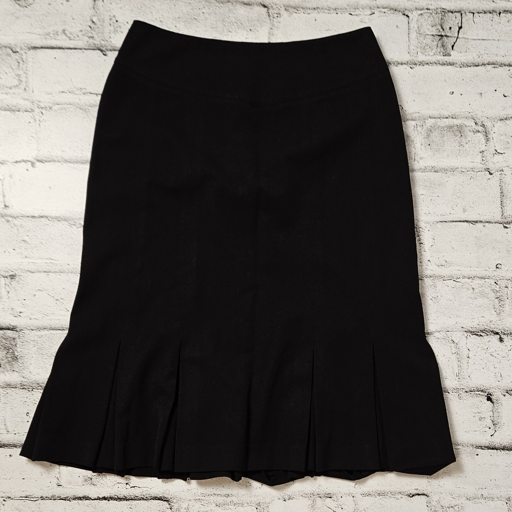 Nine West Black Flare Hem Pencil Skirt Career Office Chic Size 4